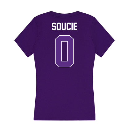 North Alabama - NCAA Men's Basketball : Will Soucie - Women's V-Neck T-Shirt-1