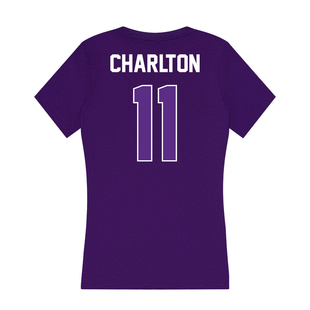 North Alabama - NCAA Women's Basketball : Veronaye Charlton - Women's V-Neck T-Shirt-1