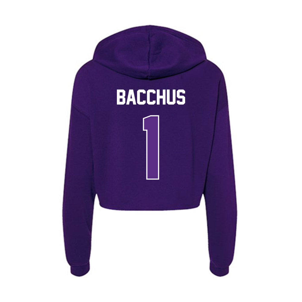 North Alabama - NCAA Men's Basketball : Donte Bacchus - Women's Crop Fleece Hoodie-1