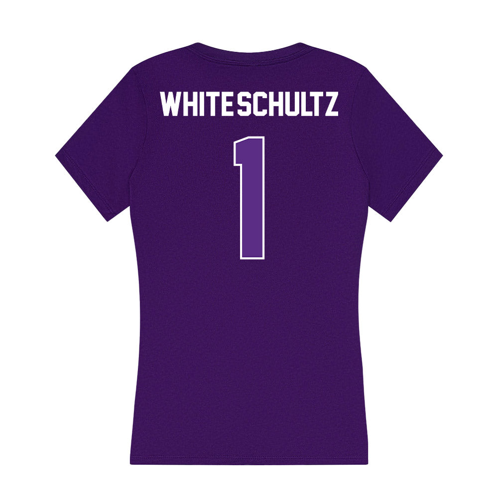 North Alabama - NCAA Football : Edwin White-Schultz - Women's V-Neck T-Shirt-1