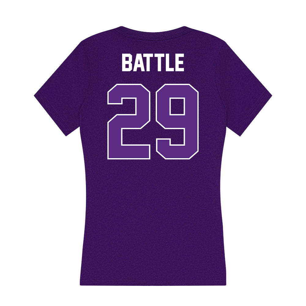 North Alabama - NCAA Baseball : Justin Battle - Women's V-Neck T-Shirt-1