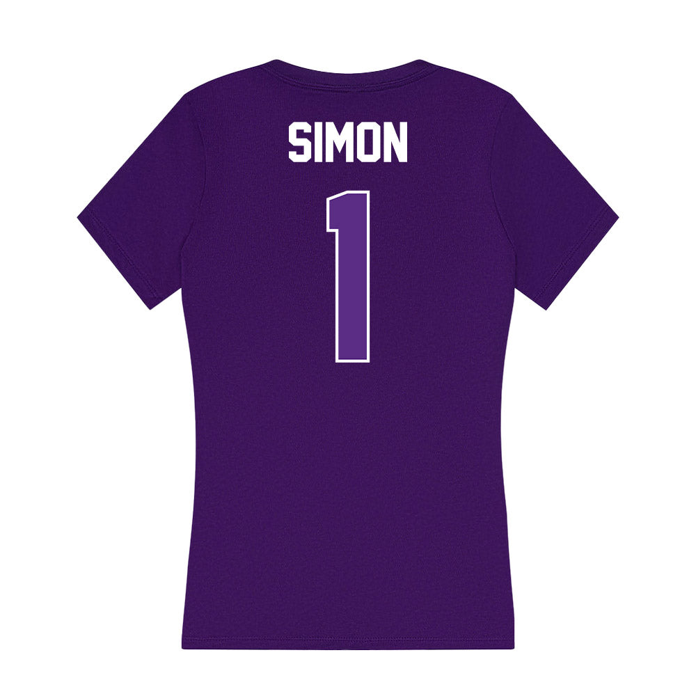 North Alabama - NCAA Softball : Katie Simon - Women's V-Neck T-Shirt-1