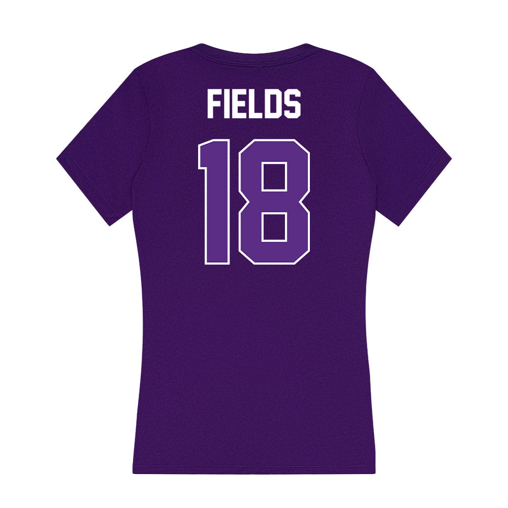 North Alabama - NCAA Football : Kj Fields - Women's V-Neck T-Shirt-1