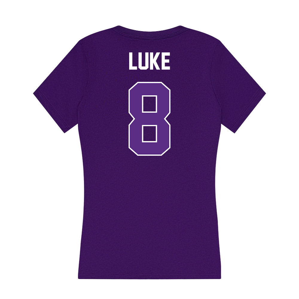 North Alabama - NCAA Football : Justin Luke - Women's V-Neck T-Shirt-1