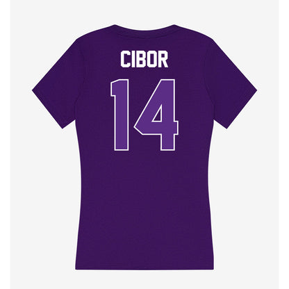 North Alabama - NCAA Women's Volleyball : Mia Cibor - Women's V-Neck T-Shirt-1