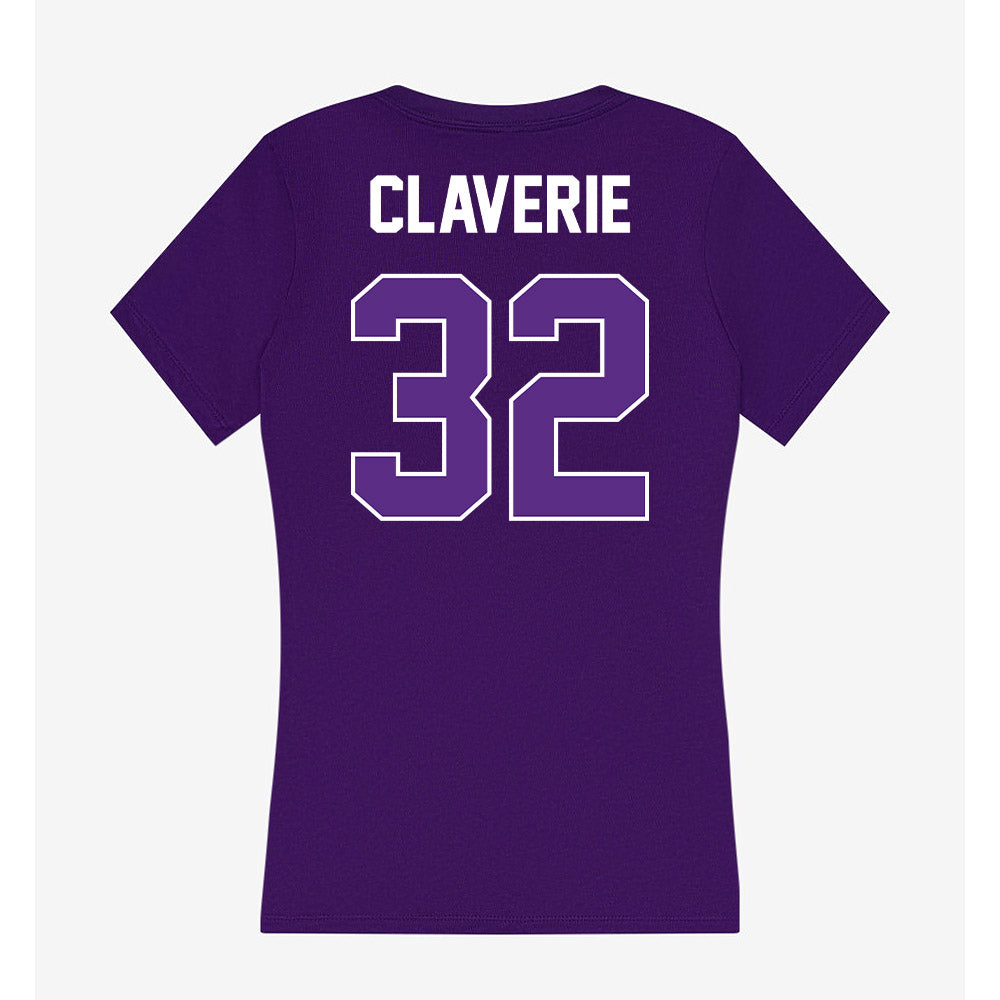 North Alabama - NCAA Softball : Aubrie Claverie - Women's V-Neck T-Shirt-1