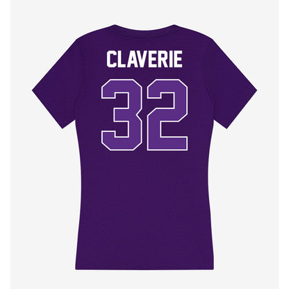 North Alabama - NCAA Softball : Aubrie Claverie - Women's V-Neck T-Shirt-1