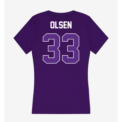 North Alabama - NCAA Softball : Maggie Olsen - Women's V-Neck T-Shirt-1