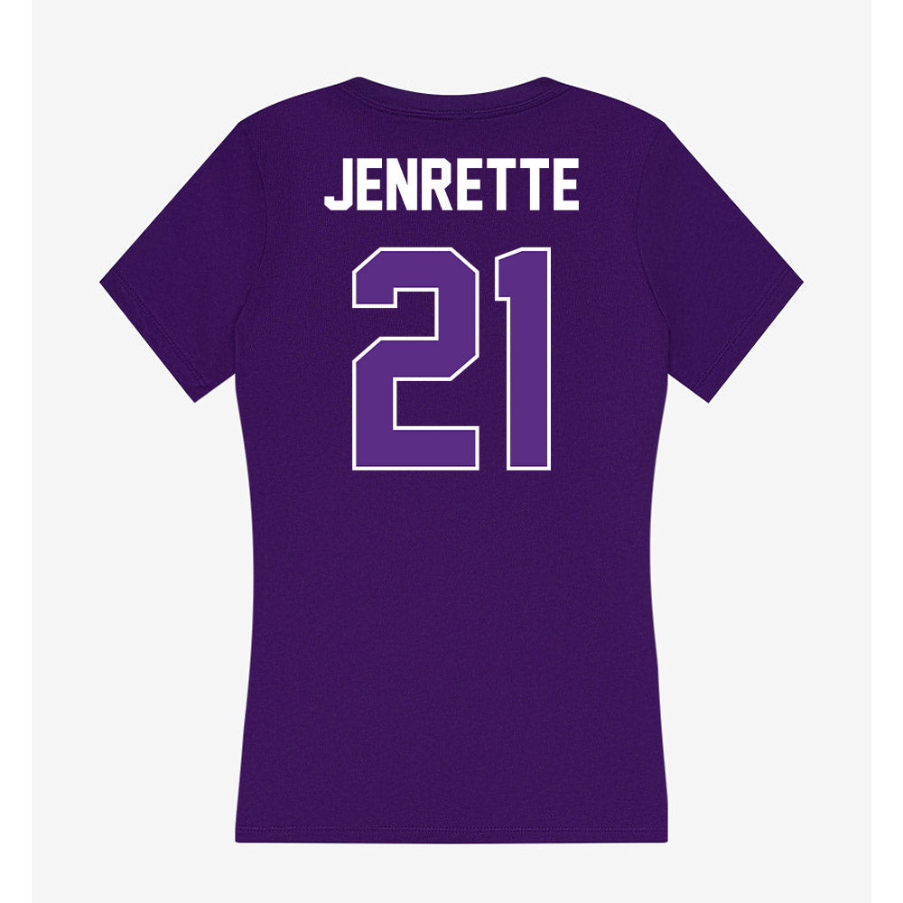 North Alabama - NCAA Men's Basketball : Israel Jenrette - Women's V-Neck T-Shirt-1