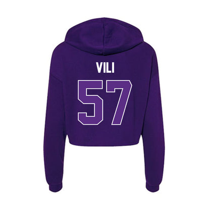 North Alabama - NCAA Football : Fred Vili - Women's Crop Fleece Hoodie-1