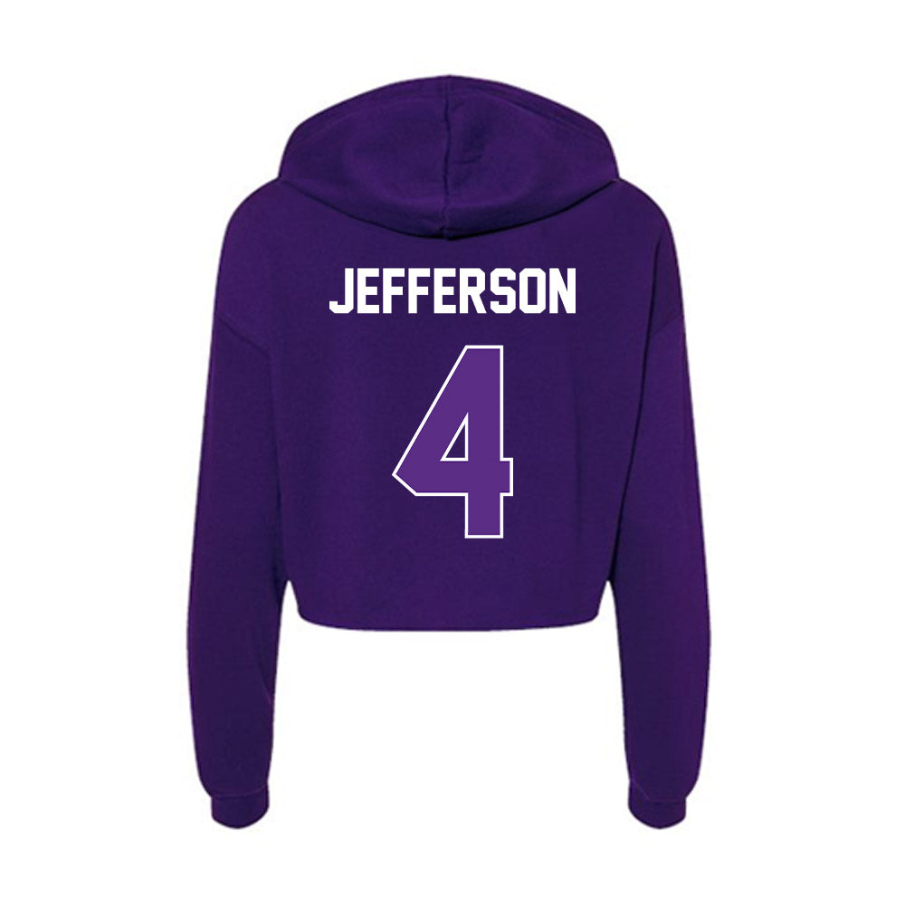 North Alabama - NCAA Men's Basketball : Canin Jefferson - Women's Crop Fleece Hoodie-1