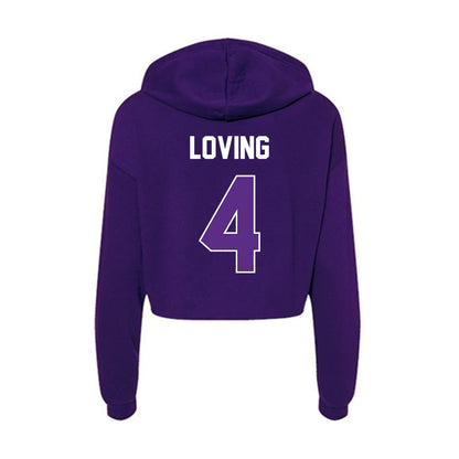 North Alabama - NCAA Baseball : Bryant Loving - Women's Crop Fleece Hoodie-1