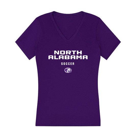 North Alabama - NCAA Women's Soccer : Maddie Allen - Women's V-Neck T-Shirt-0