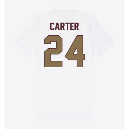 Texas State - NCAA Football : Caleb Carter - Women's V-Neck T-Shirt-1