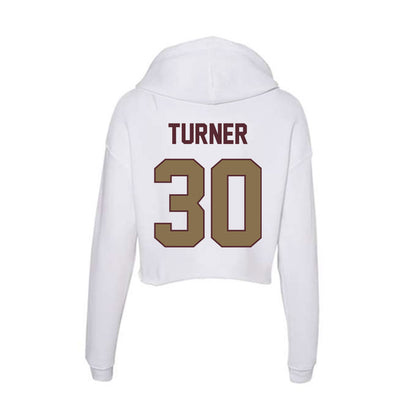 Texas State - NCAA Men's Basketball : Christian Turner - Women's Crop Fleece Hoodie-1