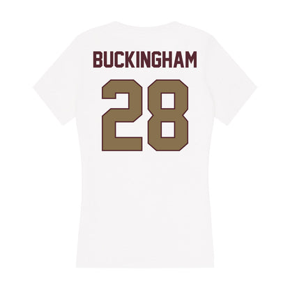 Texas State - NCAA Baseball : Dalton Buckingham - Women's V-Neck T-Shirt-1