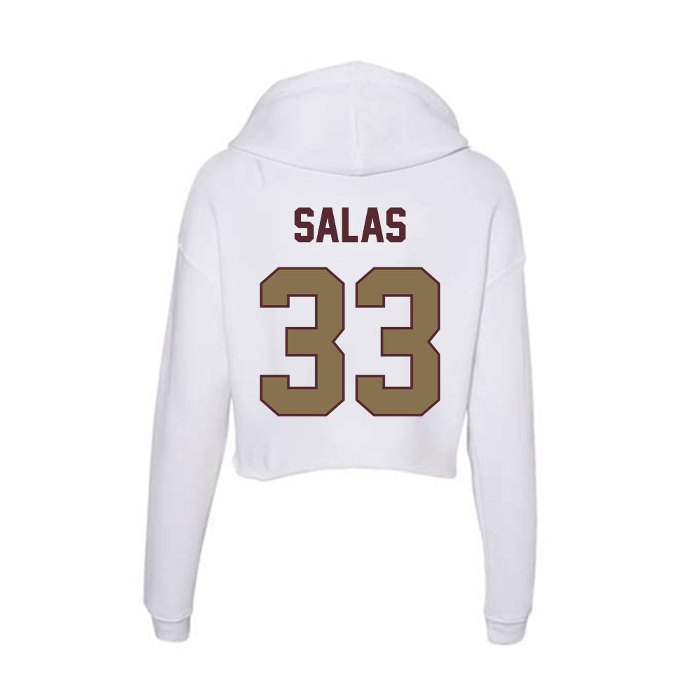 Texas State - NCAA Baseball : Manny Salas - Women's Crop Fleece Hoodie-1