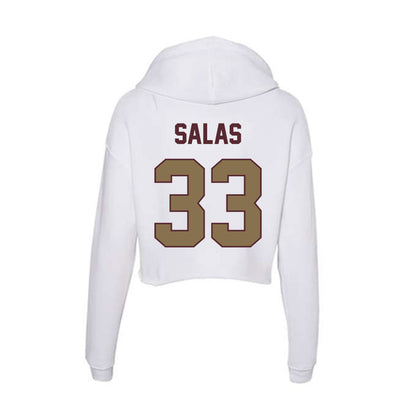 Texas State - NCAA Baseball : Manny Salas - Women's Crop Fleece Hoodie-1