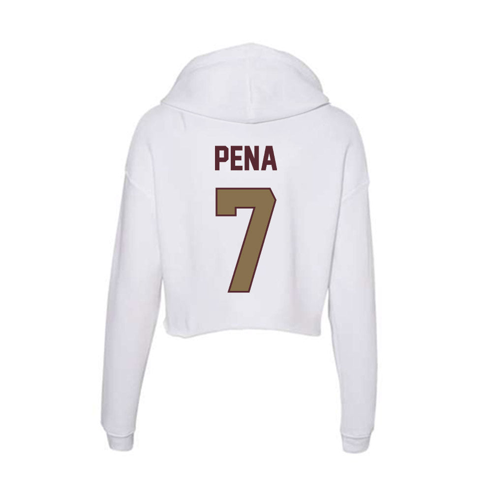 Texas State - NCAA Baseball : Daylan Pena - Women's Crop Fleece Hoodie-1