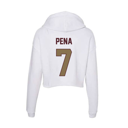 Texas State - NCAA Baseball : Daylan Pena - Women's Crop Fleece Hoodie-1
