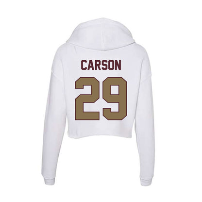 Texas State - NCAA Baseball : Tanner Carson - Women's Crop Fleece Hoodie-1
