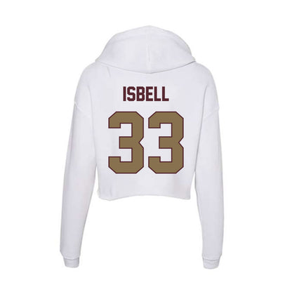 Texas State - NCAA Football : Blake Isbell - Women's Crop Fleece Hoodie-1