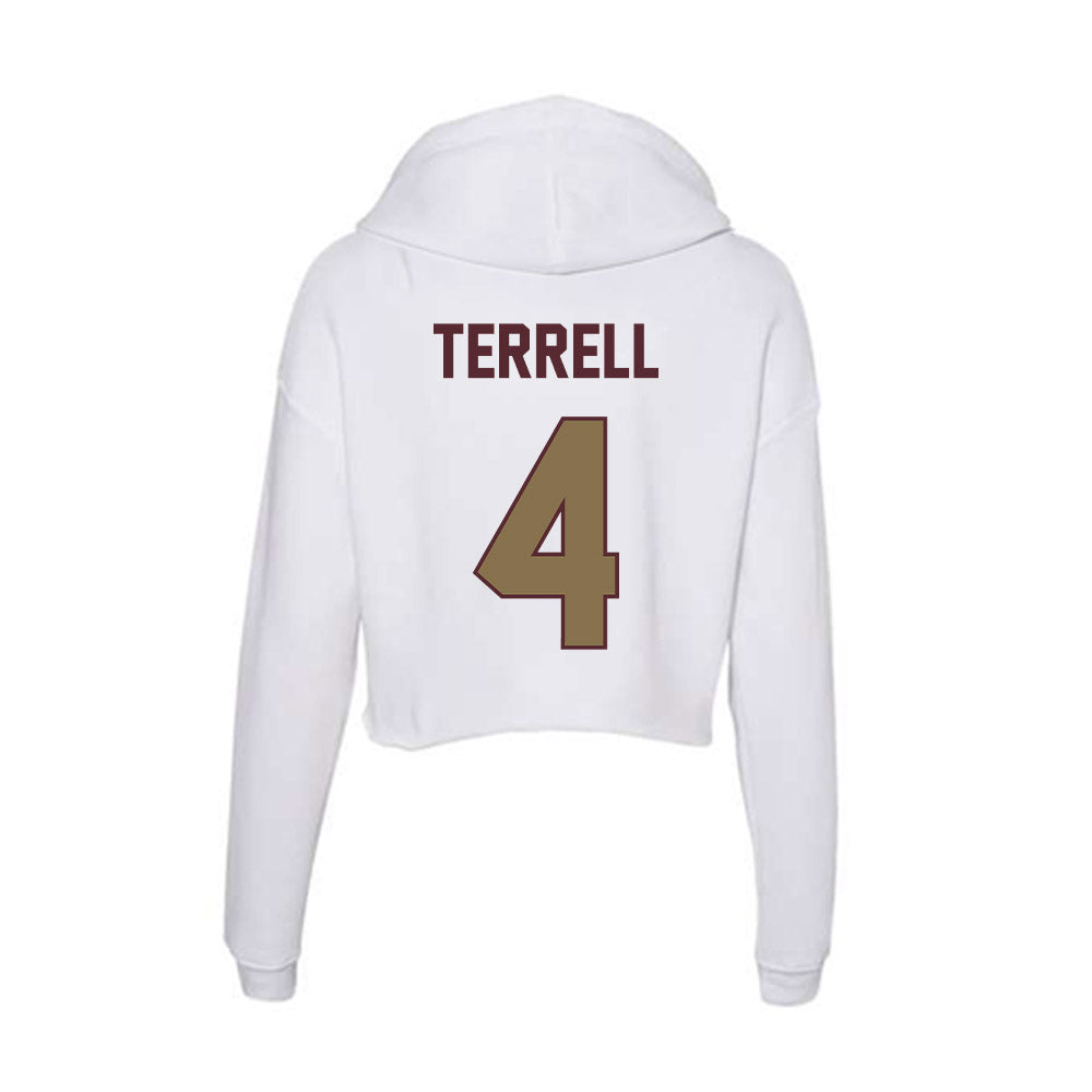 Texas State - NCAA Football : Khamari Terrell - Women's Crop Fleece Hoodie-1