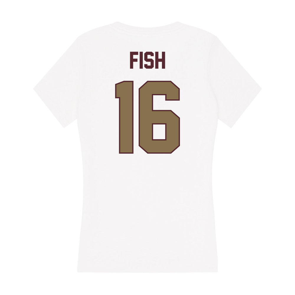 Texas State - NCAA Softball : Emily Fish - Women's V-Neck T-Shirt-1