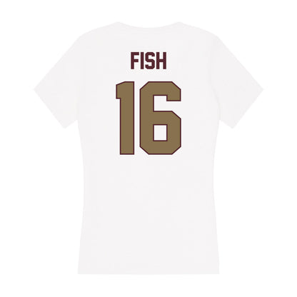 Texas State - NCAA Softball : Emily Fish - Women's V-Neck T-Shirt-1