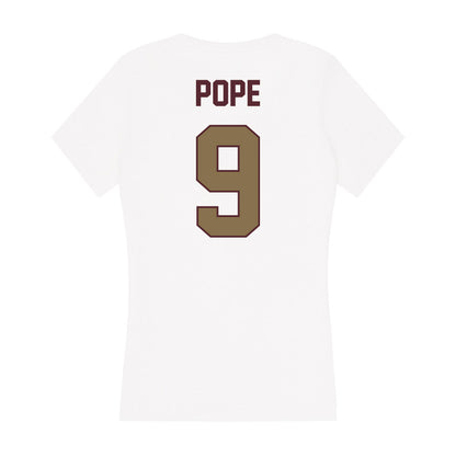 Texas State - NCAA Men's Basketball : Tylan Pope - Women's V-Neck T-Shirt-1