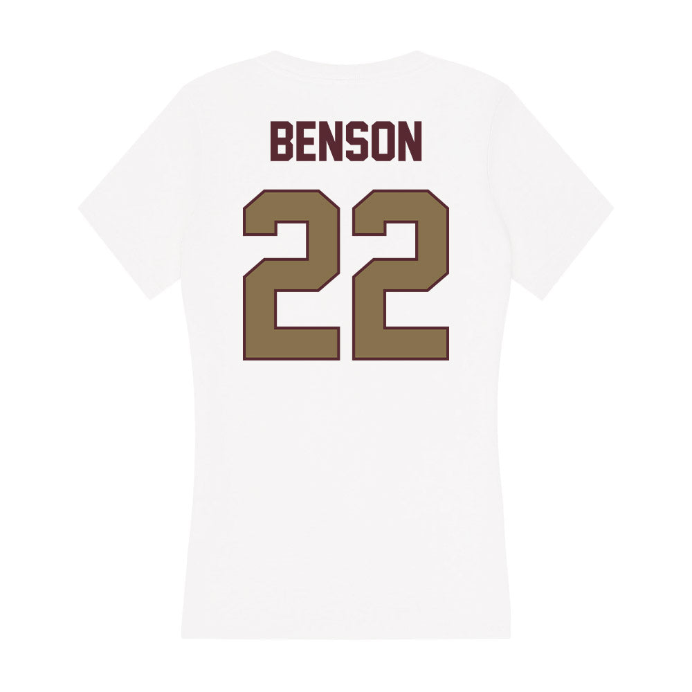 Texas State - NCAA Men's Basketball : Coleton Benson - Women's V-Neck T-Shirt-1