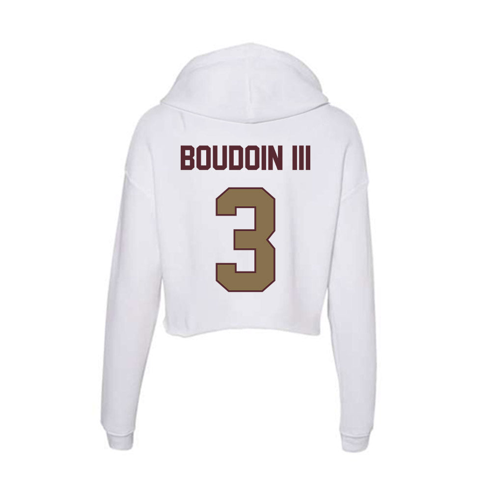Texas State - NCAA Football : Michael Boudoin III - Women's Crop Fleece Hoodie-1
