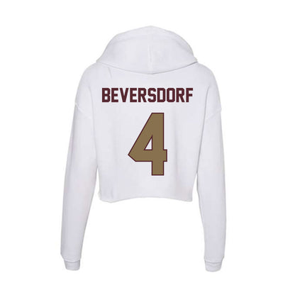 Texas State - NCAA Baseball : Alec Beversdorf - Women's Crop Fleece Hoodie-1