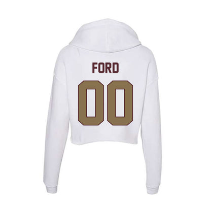 Texas State - NCAA Football : Noah Ford - Women's Crop Fleece Hoodie-1