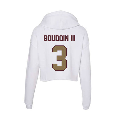 Texas State - NCAA Football : Michael Boudoin III - Women's Crop Fleece Hoodie-1