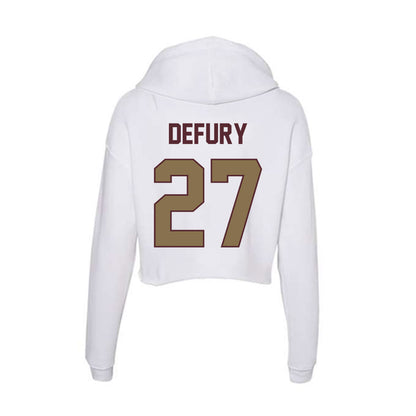 Texas State - NCAA Baseball : Coy DeFury - Women's Crop Fleece Hoodie-1