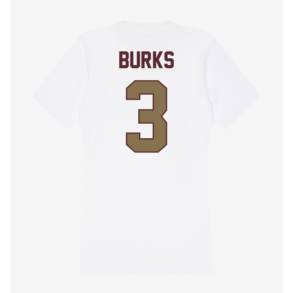 Texas State - NCAA Women's Basketball : Saniya Burks - Women's V-Neck T-Shirt-1