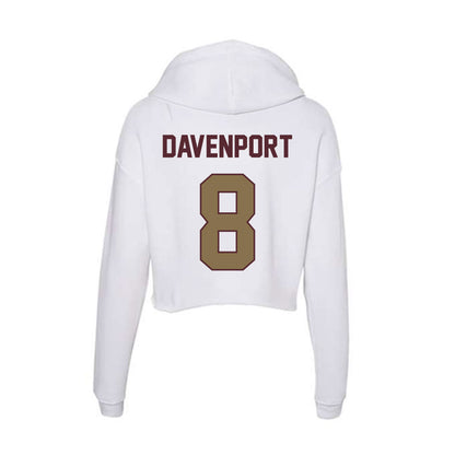 Texas State - NCAA Football : Donerio Davenport - Women's Crop Fleece Hoodie-1