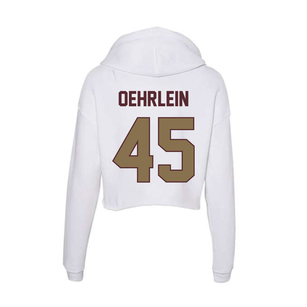 Texas State - NCAA Football : John Oehrlein - Women's Crop Fleece Hoodie-1