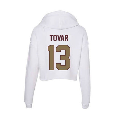 Texas State - NCAA Baseball : Jesus Tovar - Women's Crop Fleece Hoodie-1