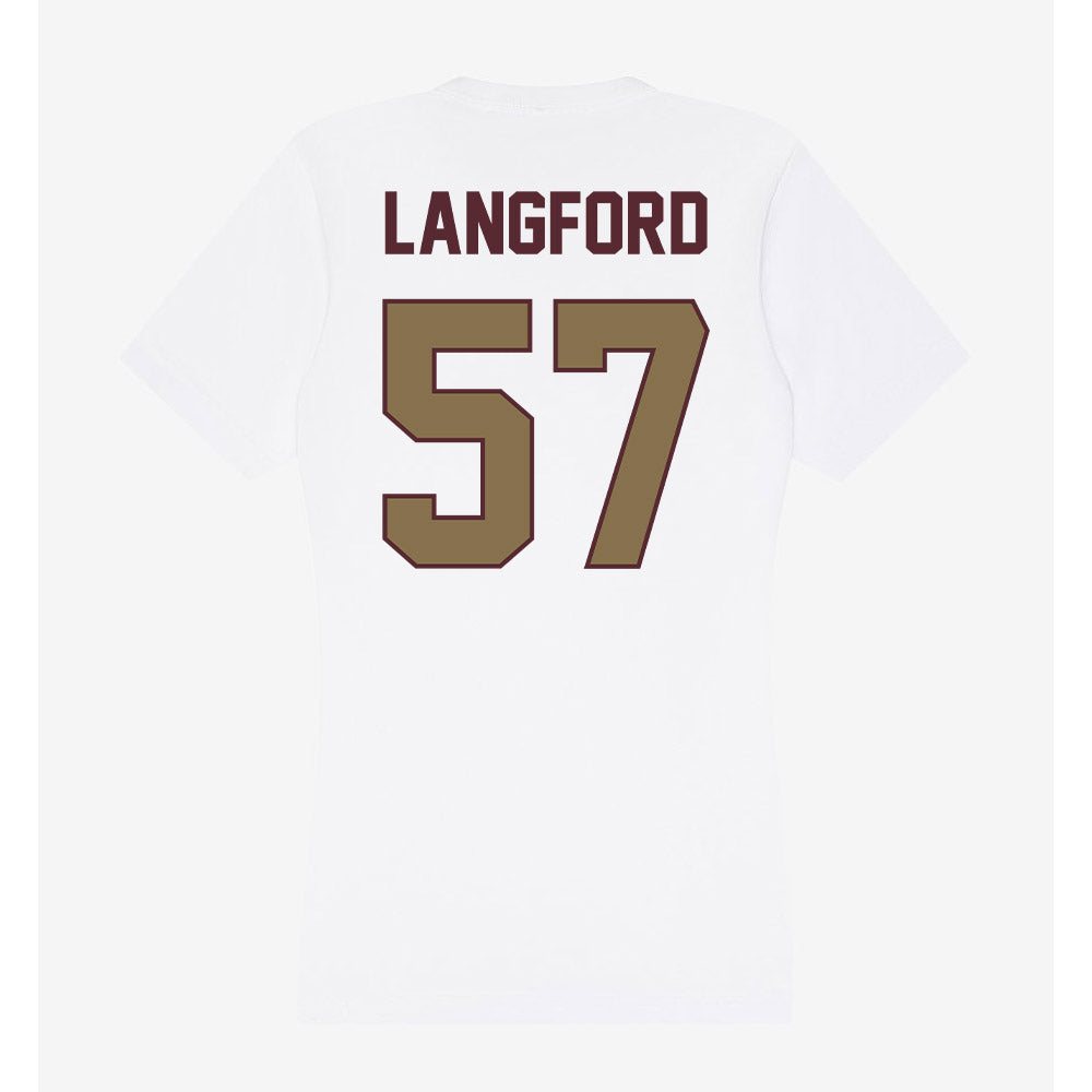 Texas State - NCAA Football : Ian Langford - Women's V-Neck T-Shirt-1
