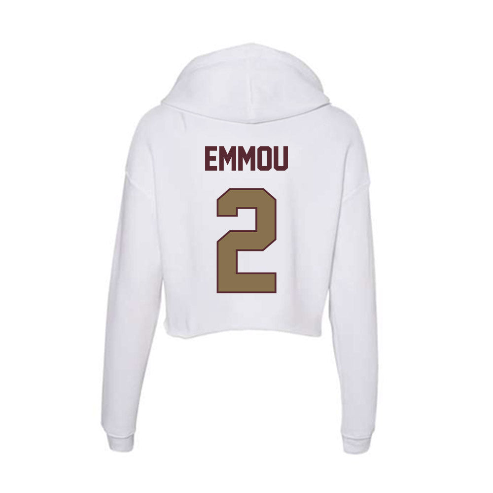 Texas State - NCAA Men's Basketball : Franck Emmou - Women's Crop Fleece Hoodie-1
