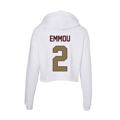 Texas State - NCAA Men's Basketball : Franck Emmou - Women's Crop Fleece Hoodie-1