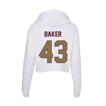 Texas State - NCAA Baseball : Caden Baker - Women's Crop Fleece Hoodie-1