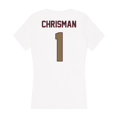 Texas State - NCAA Women's Soccer : Katelyn Chrisman - Women's V-Neck T-Shirt-1