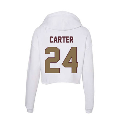 Texas State - NCAA Football : Caleb Carter - Women's Crop Fleece Hoodie-1