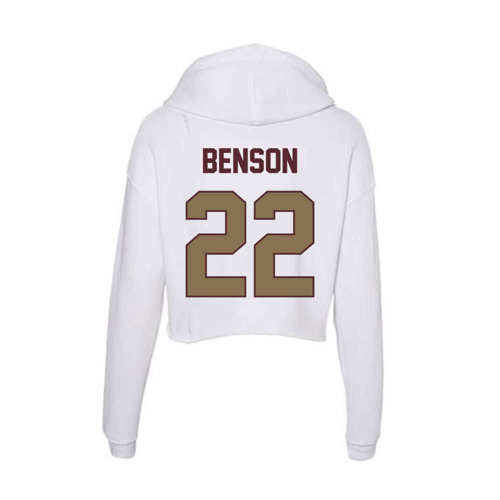 Texas State - NCAA Men's Basketball : Coleton Benson - Women's Crop Fleece Hoodie-1