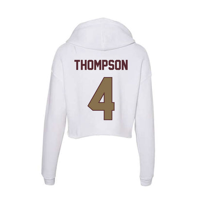 Texas State - NCAA Baseball : Cam Thompson - Women's Crop Fleece Hoodie-1