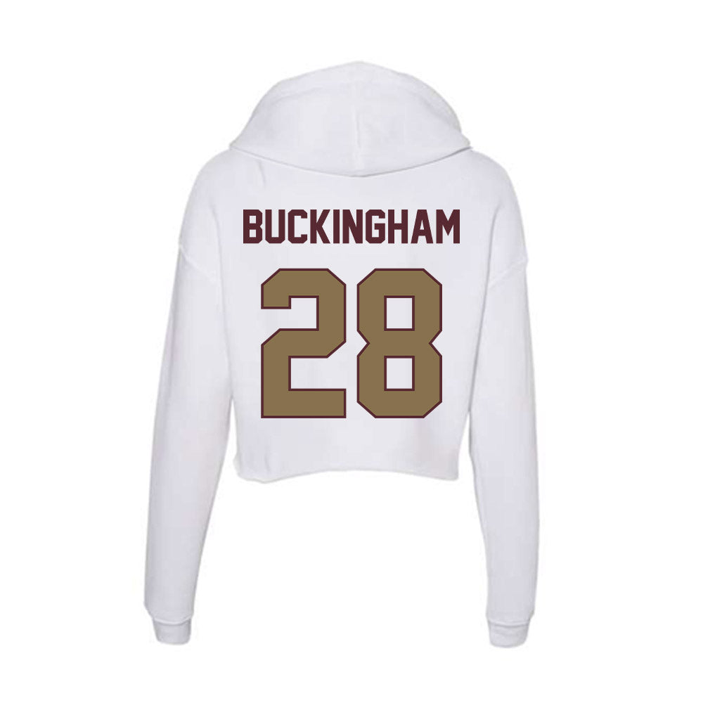 Texas State - NCAA Baseball : Dalton Buckingham - Women's Crop Fleece Hoodie-1