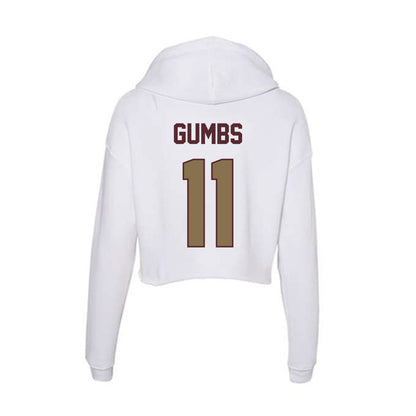 Texas State - NCAA Men's Basketball : Kaden Gumbs - Women's Crop Fleece Hoodie-1